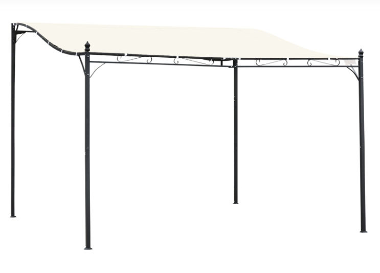 Pérgola Outsunny 4x3 m color crema