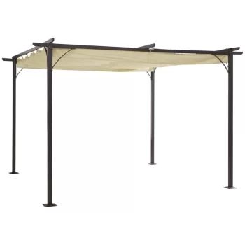Pergola Outsunny 84C 092 con techo retractil 350x350 cm