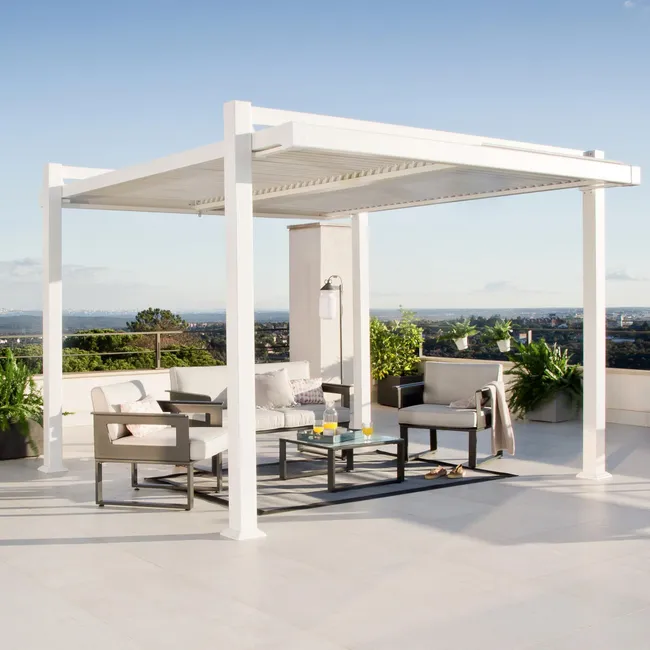 Pérgola de aluminio NATERIAL Persea blanco