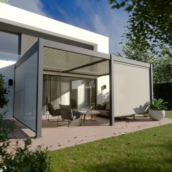 Pérgola bioclimática adosada de aluminio 19m² - 3