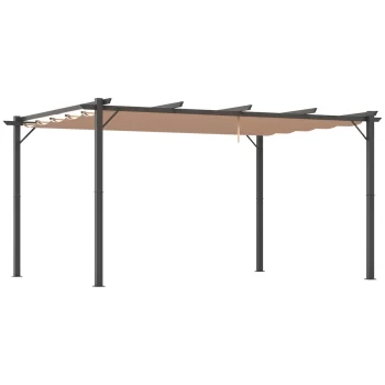 Pérgola con techo de tela ajustable de 3 x 4 m