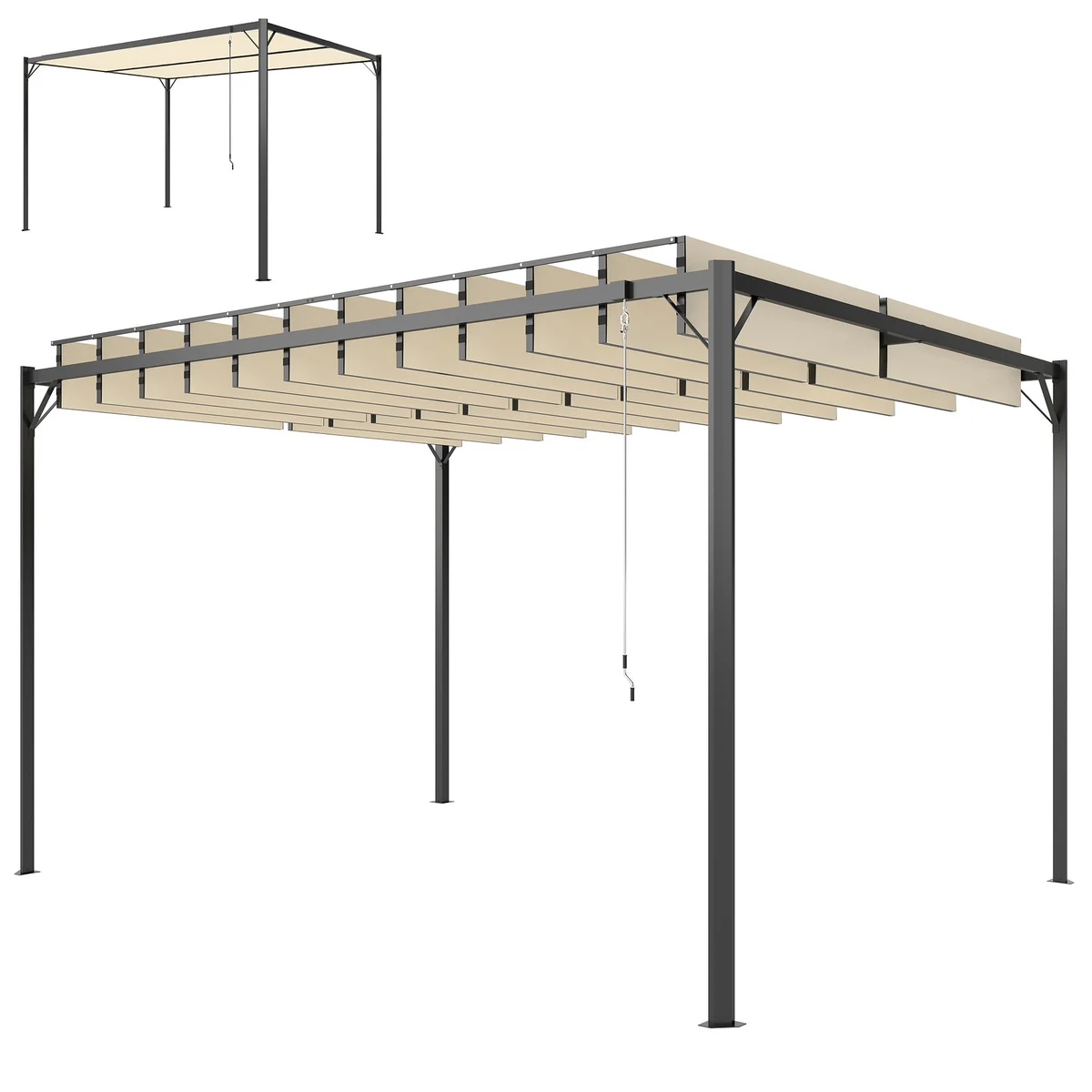 Pérgola de jardín 3x4 m con upf 50+ protection