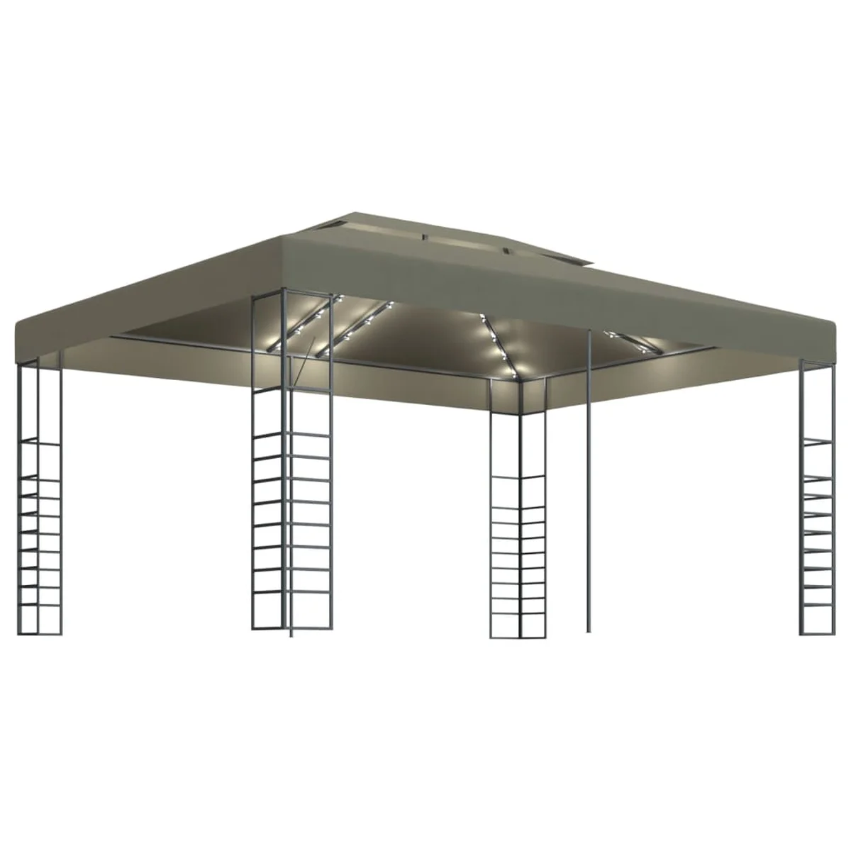 Pérgola de jardín con tira de luces led de 3x4 m