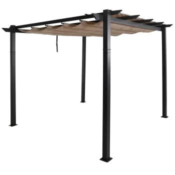 Pérgola de jardín de aluminio de 3x3 m con techo corredizo ajustable protección uv50+ estructura de 8 cm 04_0009724