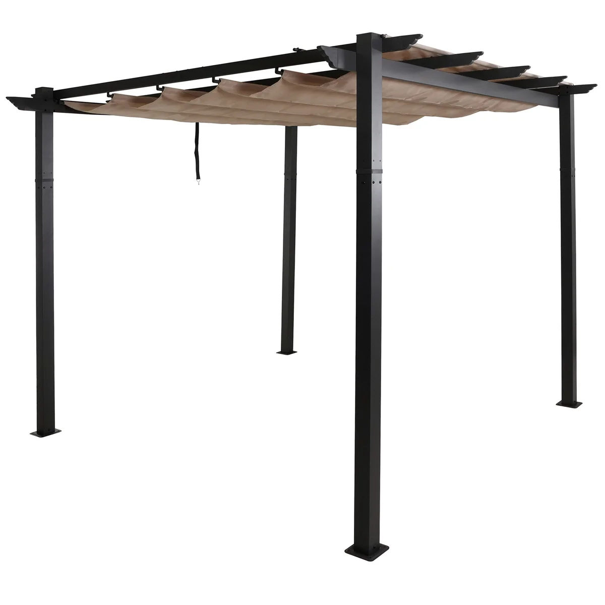 Pérgola de jardín de aluminio de 3x3 m con techo corredizo ajustable protección uv50+ estructura de 8 cm 04_0009724