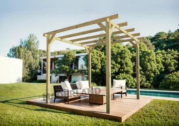 Pérgola madera ordino • 510x300 cm • tratada • madera maciza