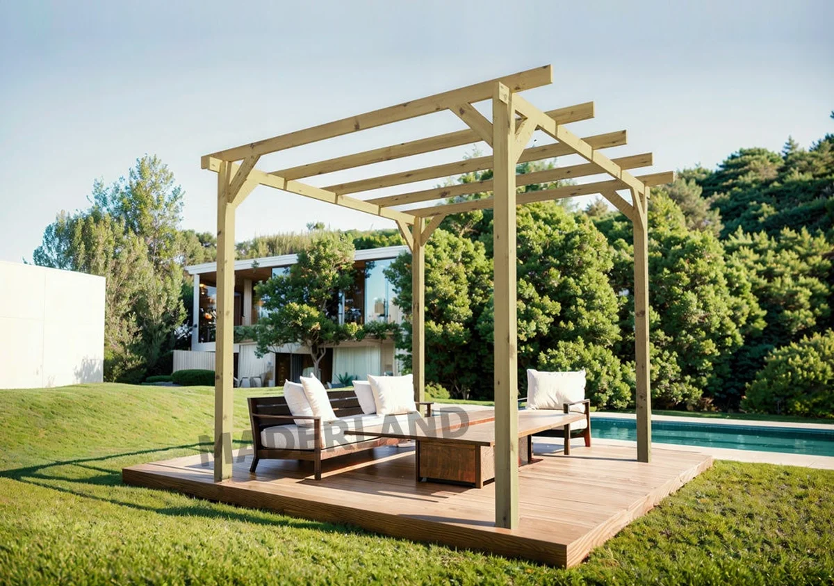 Pérgola madera ordino • 510x300 cm • tratada • madera maciza
